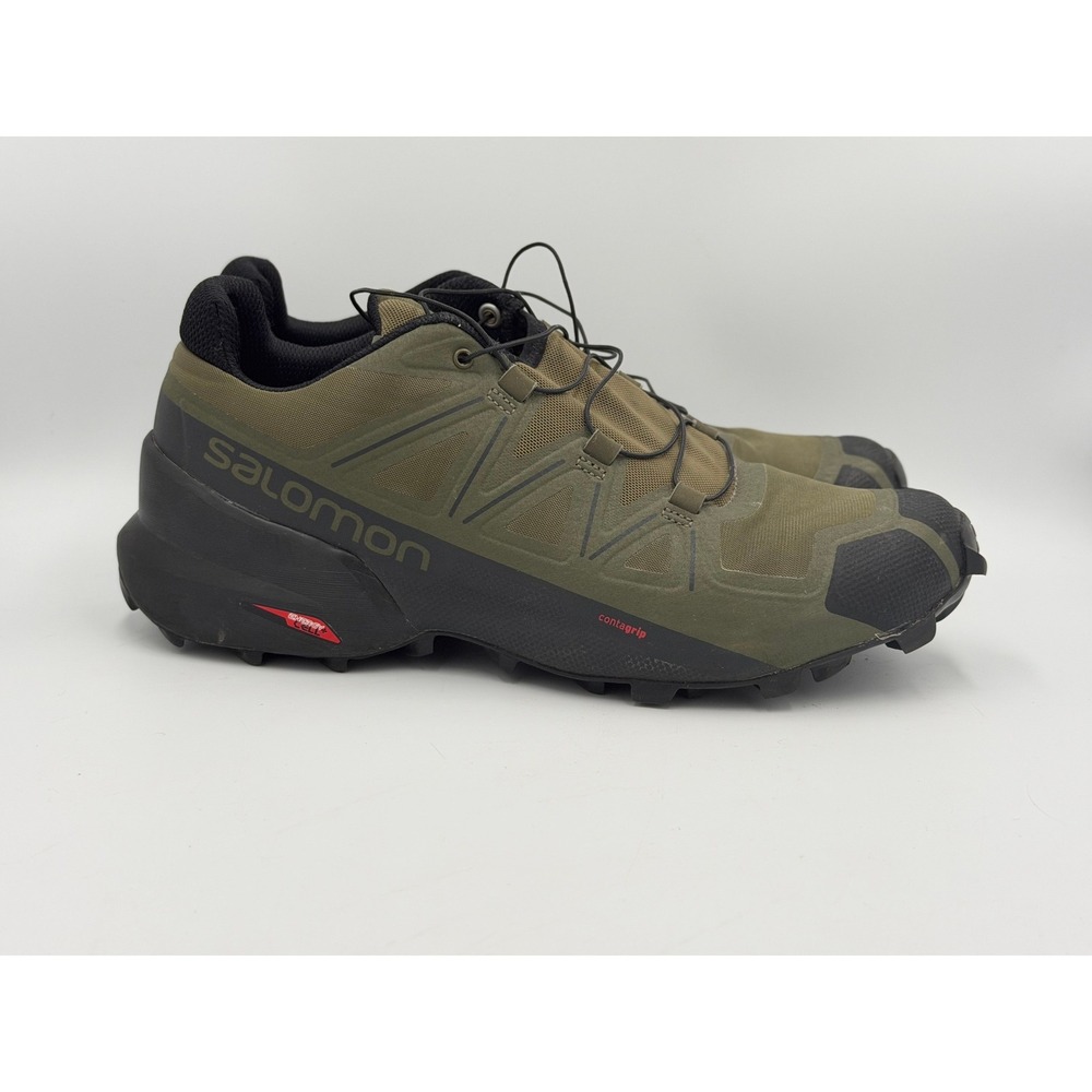 Salomon Speedcross 5 Wide Shoes Mens 9.5 Olive Green Trail 409813